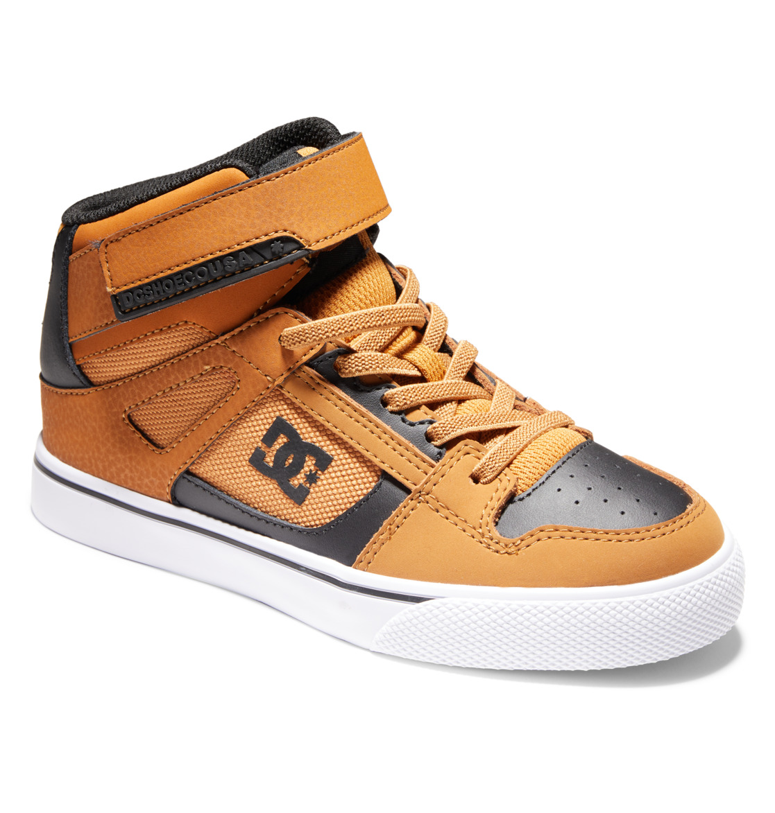 Baskets DC Shoes Pure High Elastic Dentelle High-Top Marron Noir Enfant | SSW-31622164