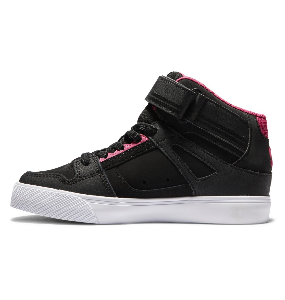 Baskets DC Shoes Pure High Elastic Dentelle High-Top Noir Blanche Enfant | HRO-37190001