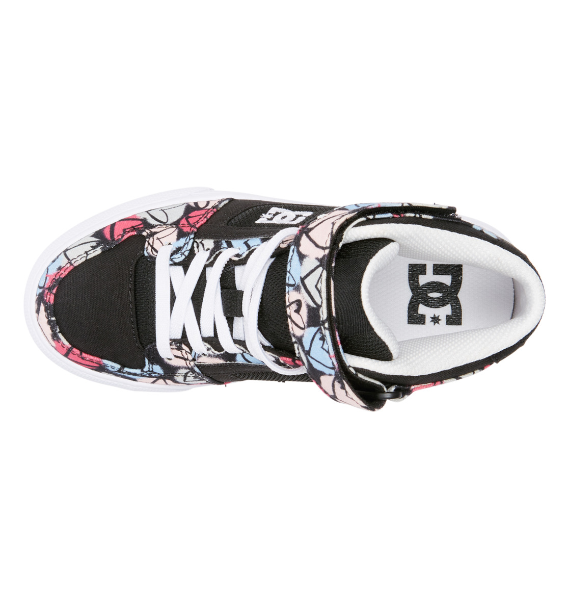 Baskets DC Shoes Pure High Elastic Dentelle High-Top Noir Multicolore Enfant | IIT-09273059