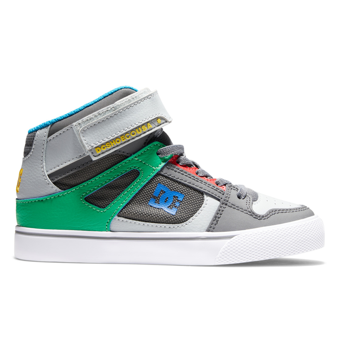 Baskets DC Shoes Pure High Elastic Dentelle High-Top Grise Vert Enfant | UUX-16605881