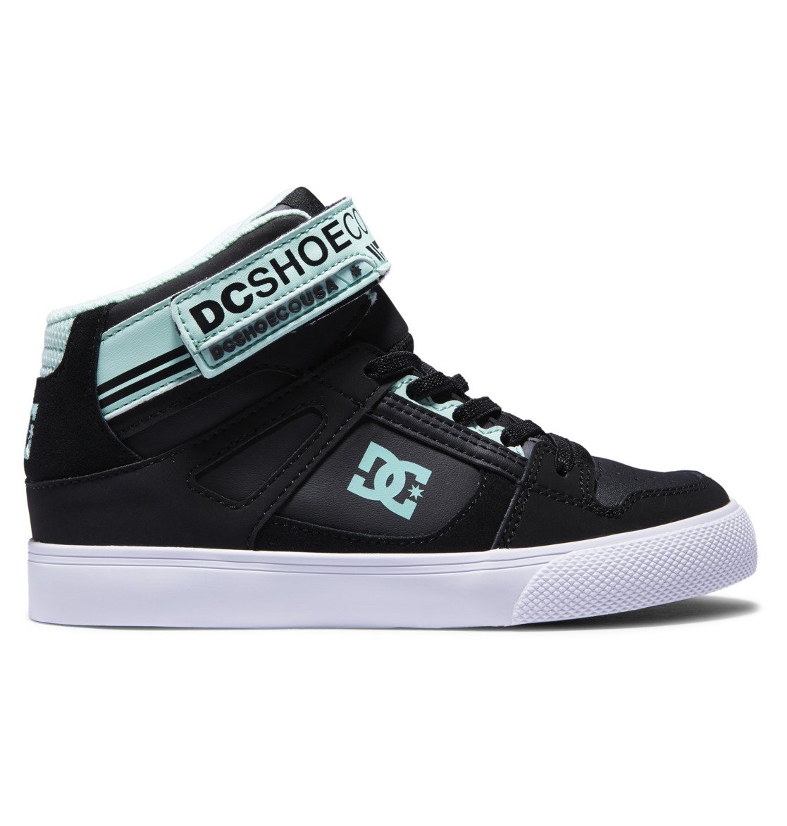 Baskets DC Shoes Pure High Elastic Dentelle High-Top Noir Vert Enfant | BQF-44515984