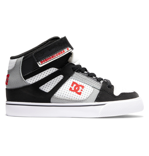 Baskets DC Shoes Pure High Elastic Dentelle High-Top Blanche Noir Rouge Enfant | MFG-50097490