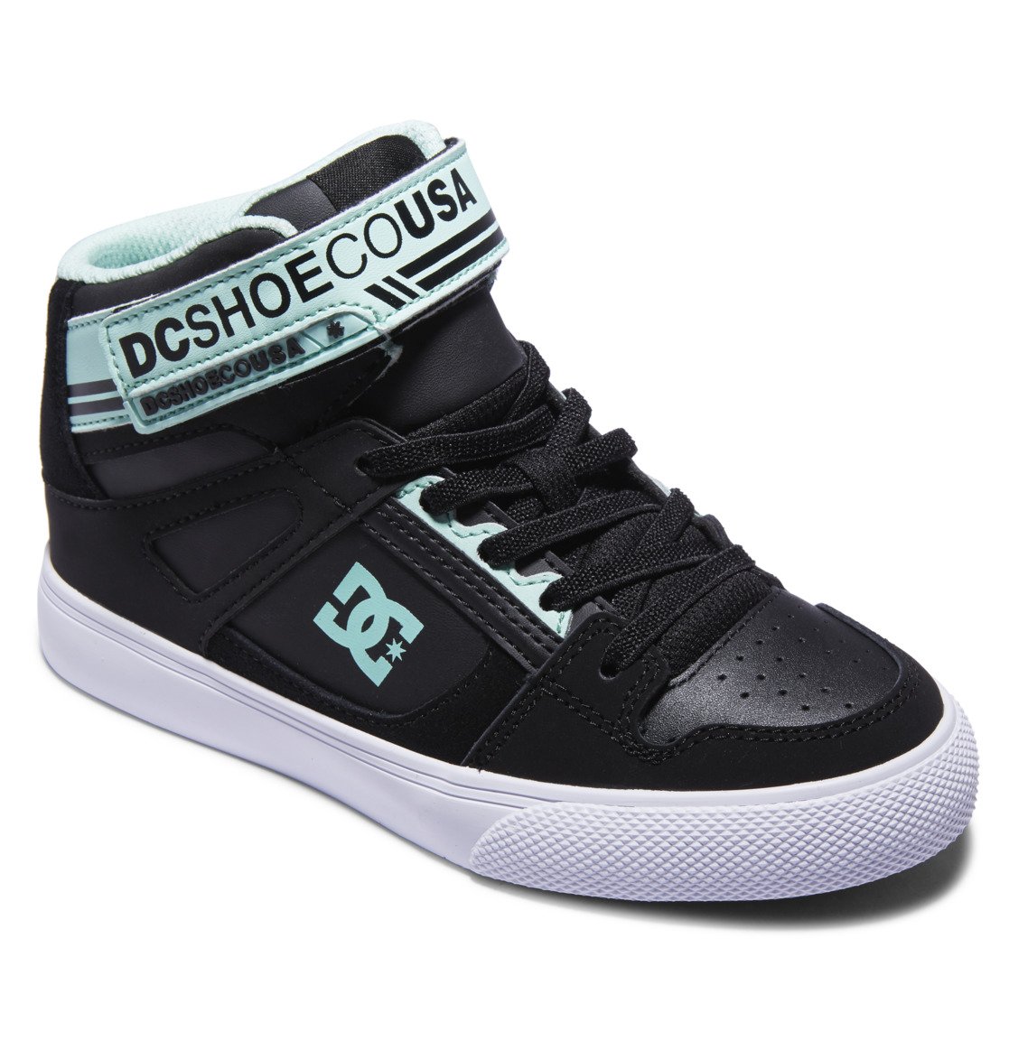 Baskets DC Shoes Pure High Elastic Dentelle High-Top Noir Vert Enfant | BQF-44515984