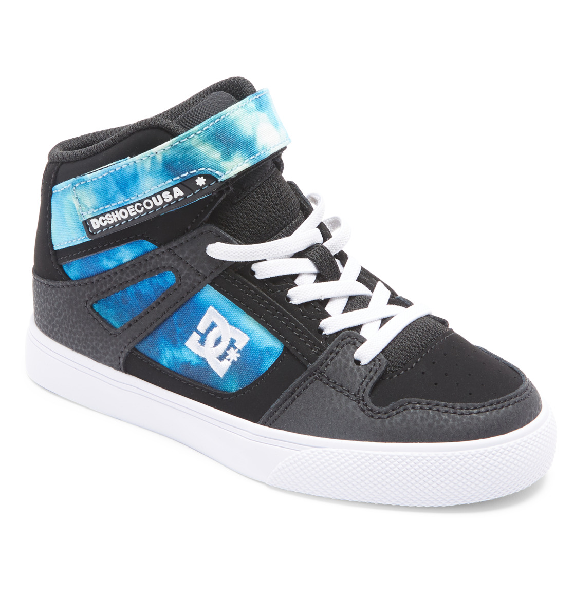 Baskets DC Shoes Pure High Elastic Dentelle High-Top Noir Bleu Vert Enfant | XVP-06626778