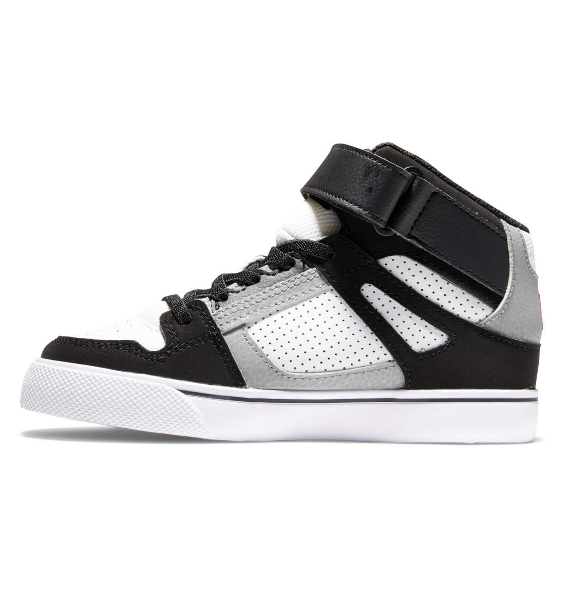 Baskets DC Shoes Pure High Elastic Dentelle High-Top Blanche Noir Rouge Enfant | MFG-50097490