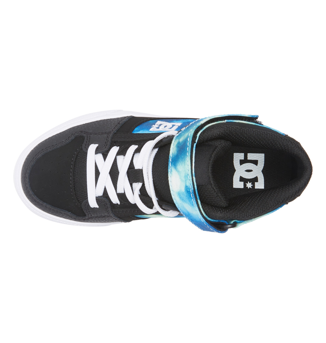 Baskets DC Shoes Pure High Elastic Dentelle High-Top Noir Bleu Vert Enfant | XVP-06626778