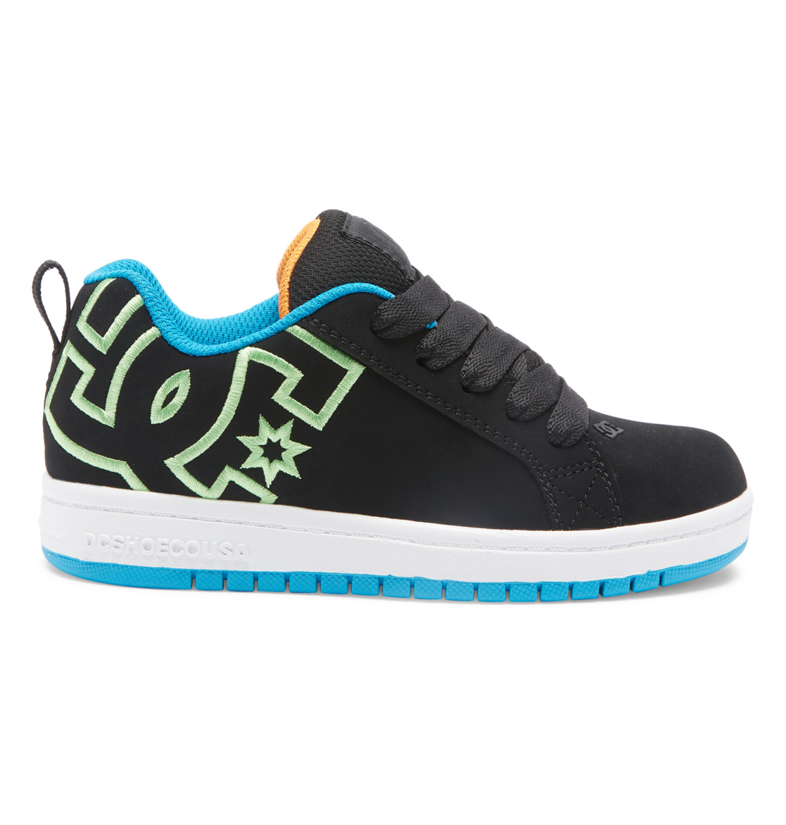 Baskets DC Shoes Court Graffik Noir Blanche Vert Enfant | ZCH-10981123