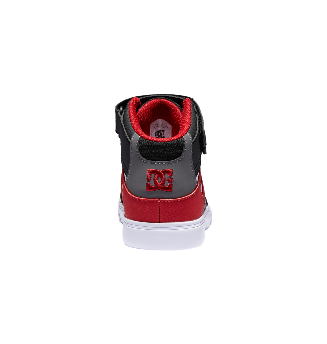 Baskets DC Shoes Pure High Elastic Dentelle High-Top Blanche Grise Rouge Enfant | SQS-99940158