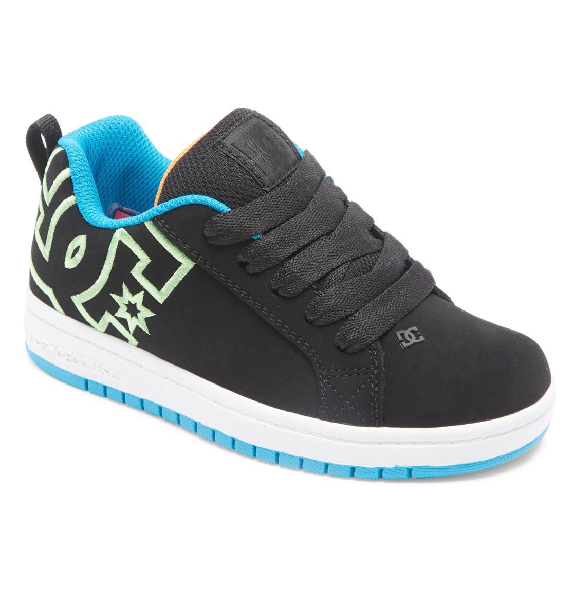 Baskets DC Shoes Court Graffik Noir Blanche Vert Enfant | ZCH-10981123