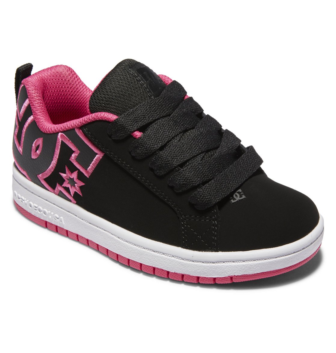 Baskets DC Shoes Court Graffik Noir Rose Enfant | LIK-35891243