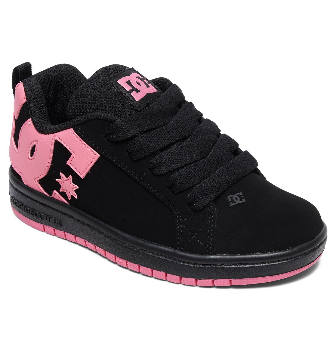 Baskets DC Shoes Court Graffik Noir Rose Enfant | HEW-92682157