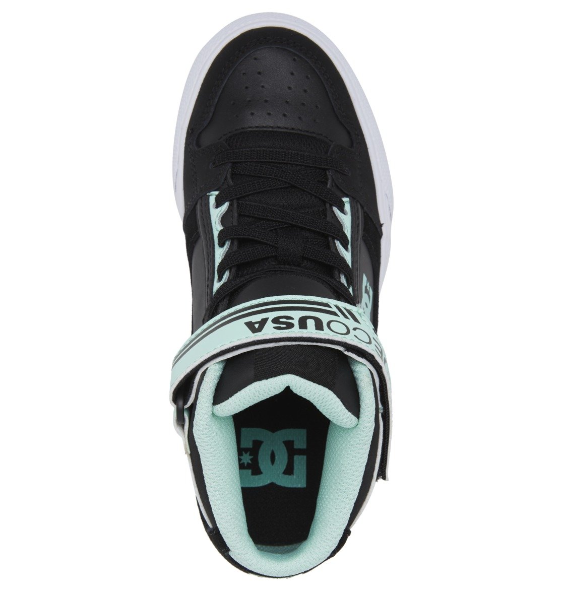 Baskets DC Shoes Pure High Elastic Dentelle High-Top Noir Vert Enfant | BQF-44515984