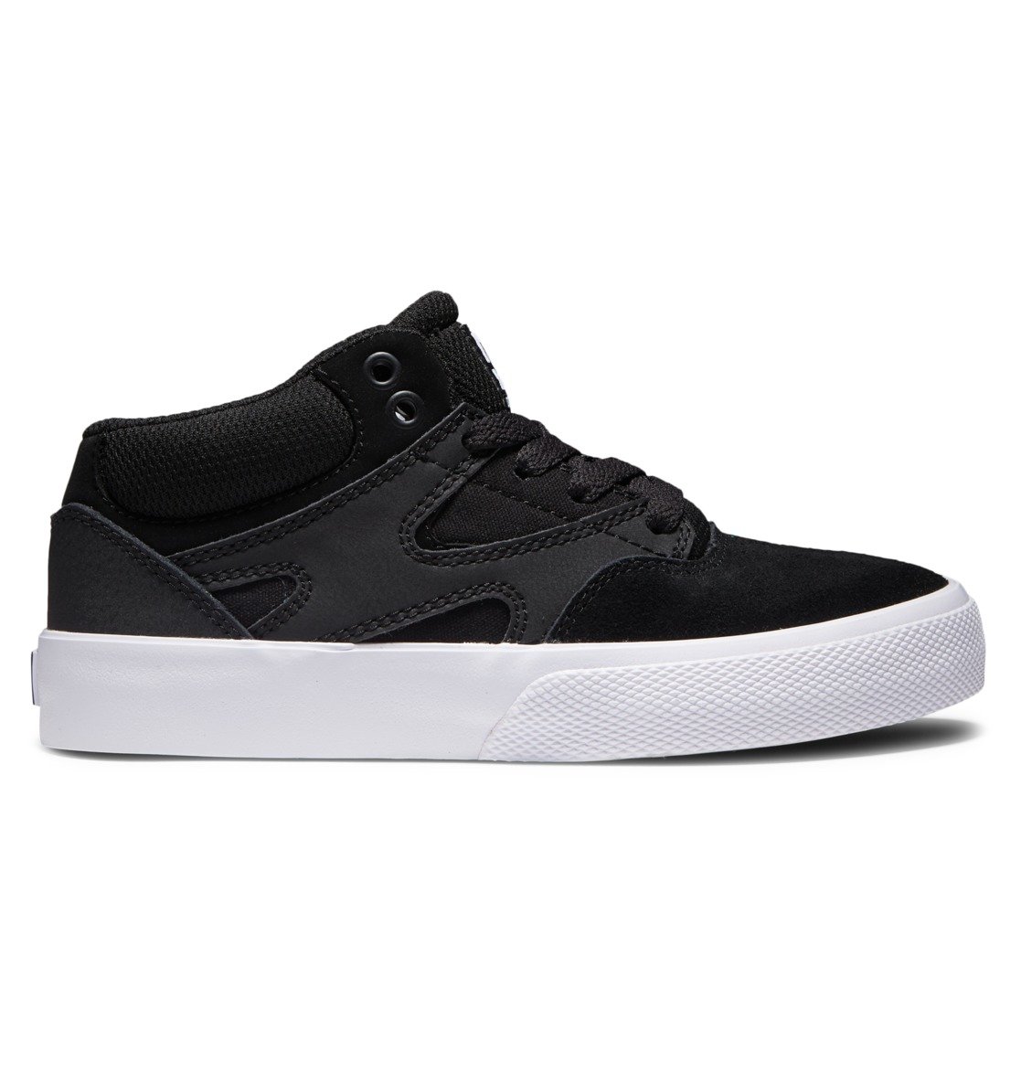 Chaussure Skate DC Shoes Kalis Vulc MID Mid-Top Noir Blanche Enfant | WUQ-86034497