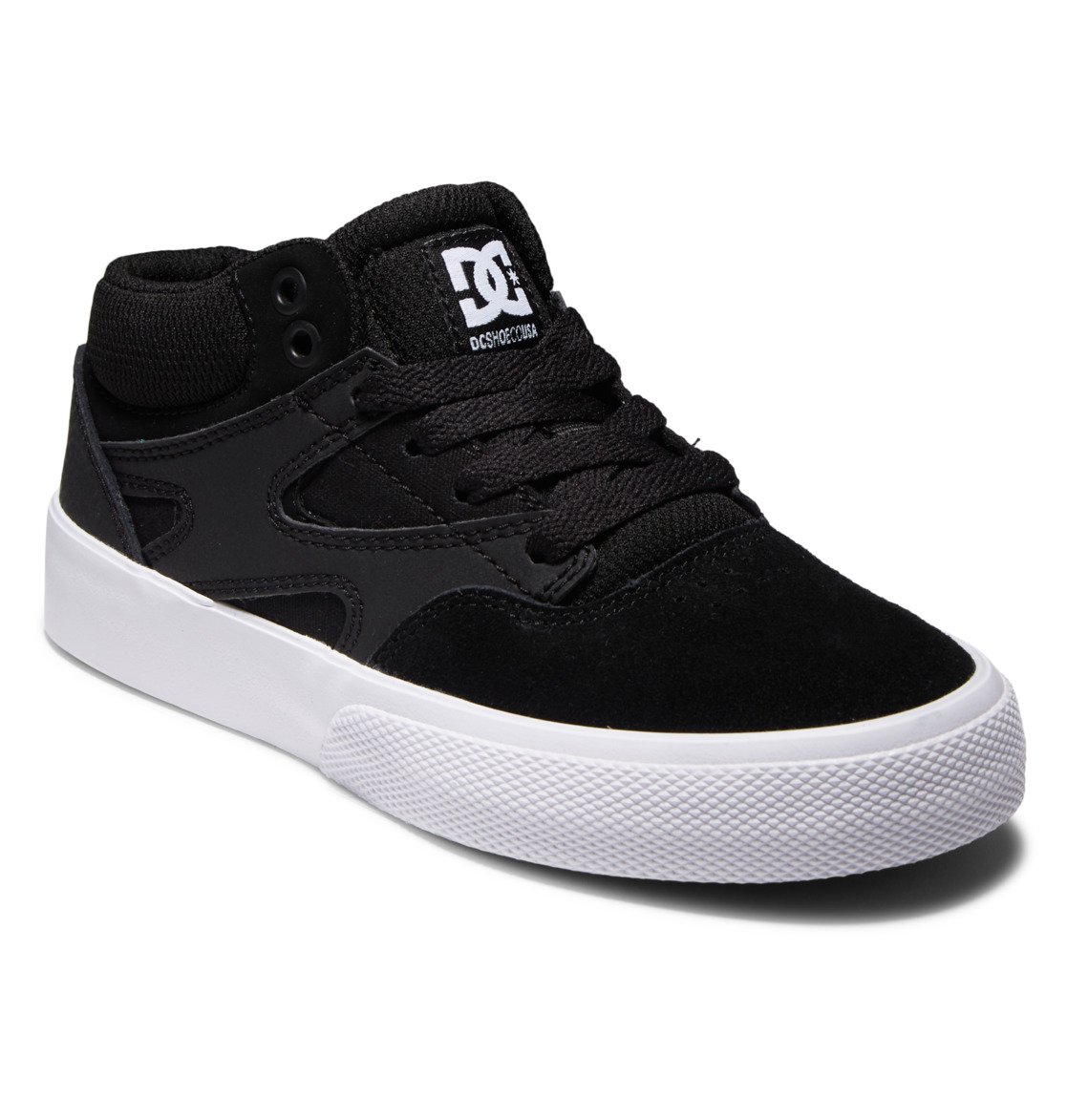 Chaussure Skate DC Shoes Kalis Vulc MID Mid-Top Noir Blanche Enfant | WUQ-86034497