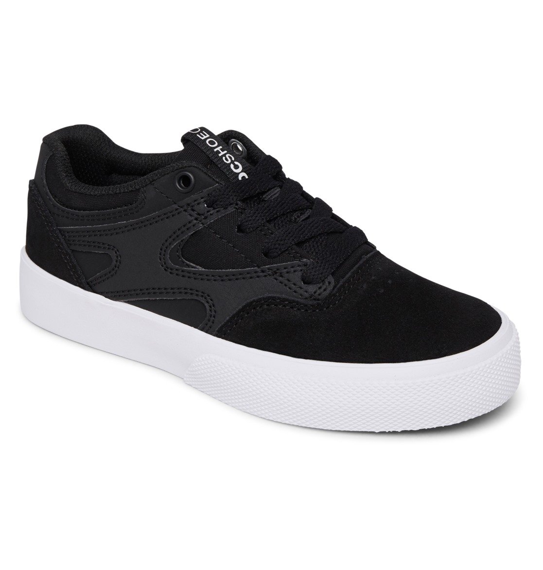 Chaussure Skate DC Shoes Kalis Vulc Noir Blanche Enfant | TAV-83154868