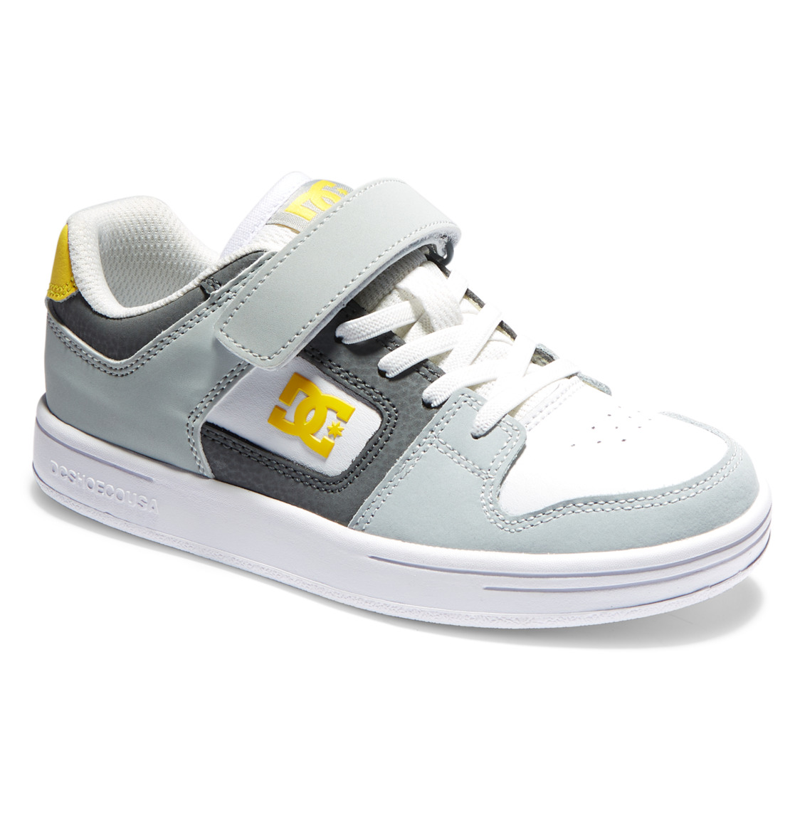 Chaussure Skate DC Shoes Manteca 4 Elastic Dentelle Grise Noir Jaune Enfant | FTN-83188398