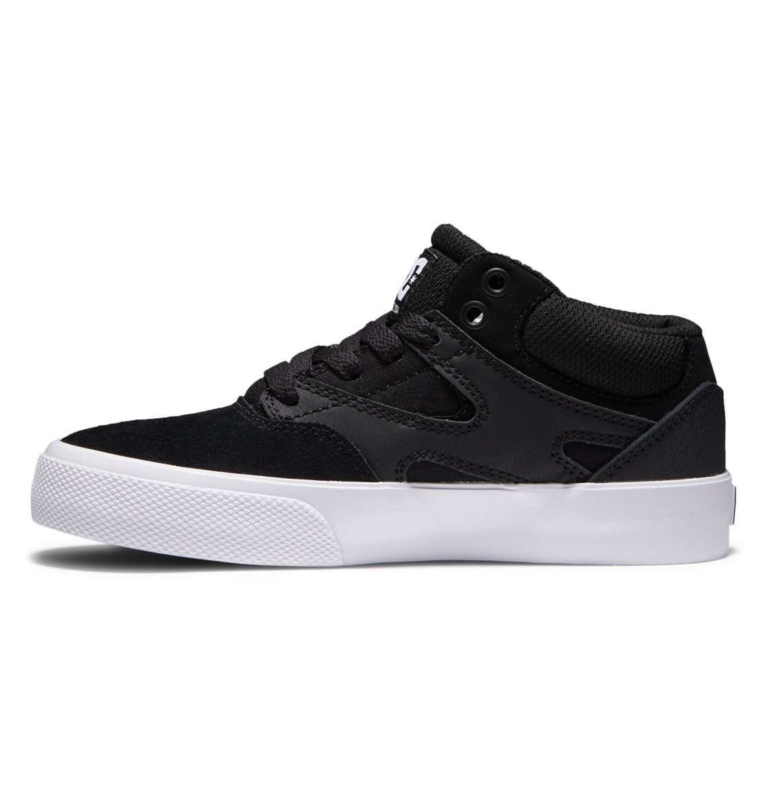 Chaussure Skate DC Shoes Kalis Vulc MID Mid-Top Noir Blanche Enfant | WUQ-86034497