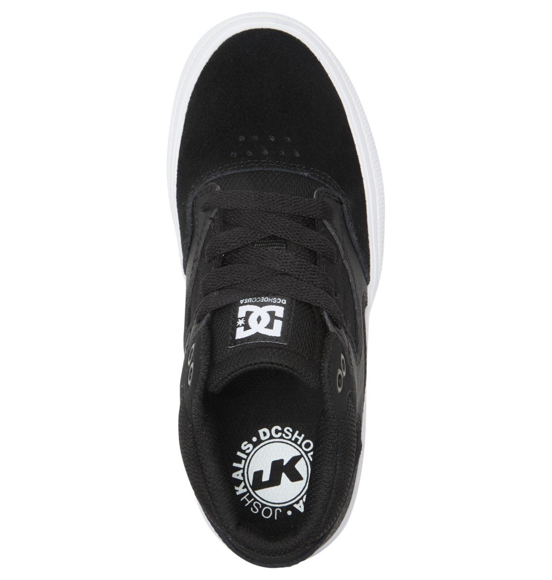 Chaussure Skate DC Shoes Kalis Vulc MID Mid-Top Noir Blanche Enfant | WUQ-86034497